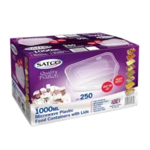 PLASTIC CONTAINER & LIDS 1000cc – SATCO [250 pcs]