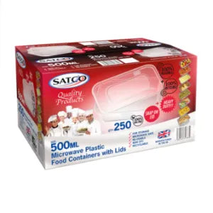 PLASTIC CONTAINER & LIDS 500cc – SATCO [250 pcs]