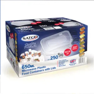 PLASTIC CONTAINER & LIDS 650cc – SATCO [250 pcs]