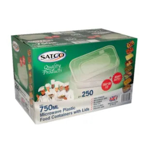 PLASTIC CONTAINER & LIDS 750cc – SATCO [250 pcs]