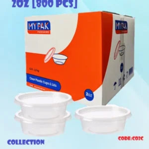 CLEAR PLASTIC CUPS & LIDS 2oz [800 PCS]